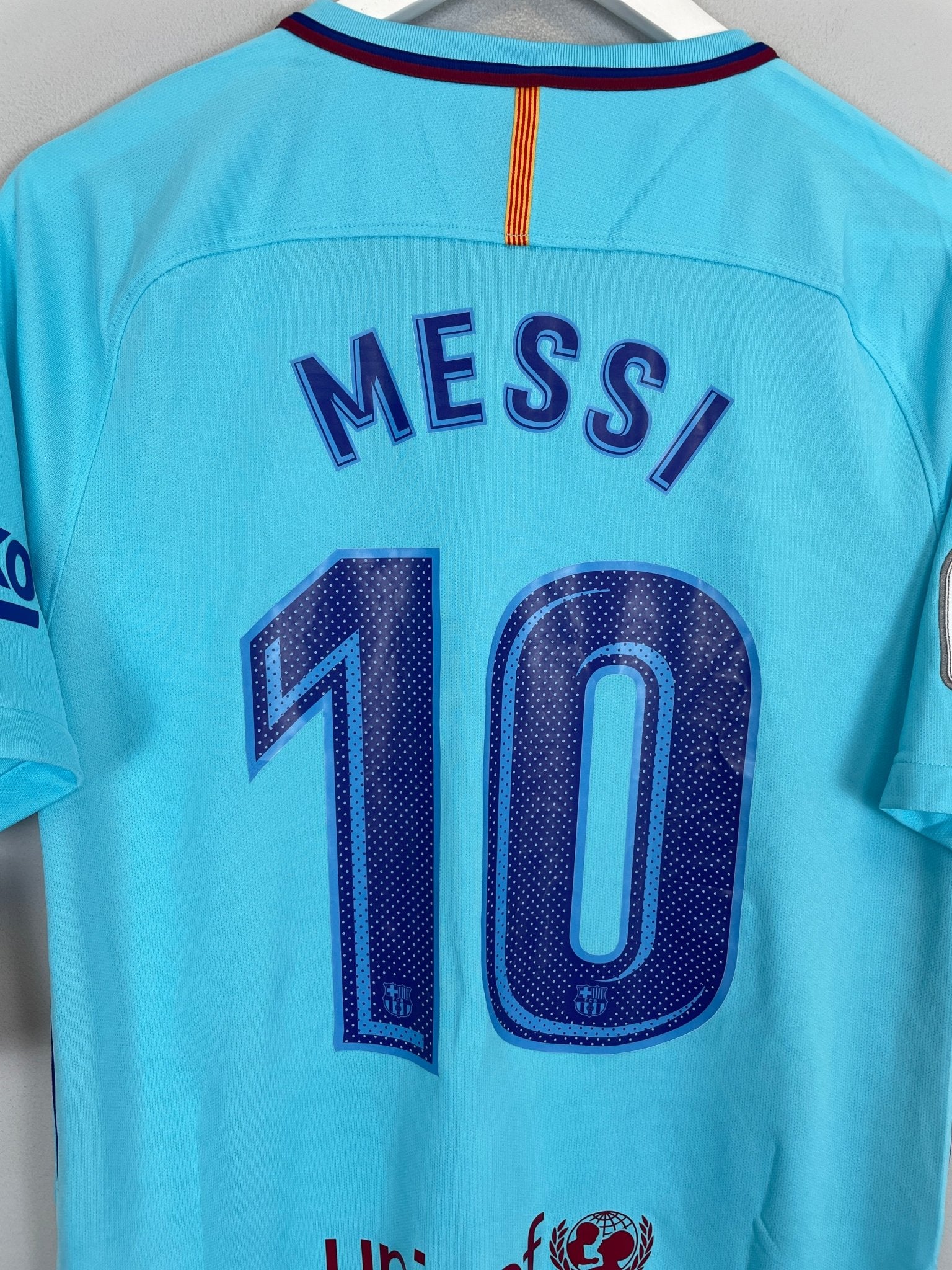 Shop 2017/18 BARCELONA MESSI #10 *BNWT* AWAY SHIRT (M) NIKE, classic football shirts, vintage football shirts & retro soccer jerseys at Cult Kits