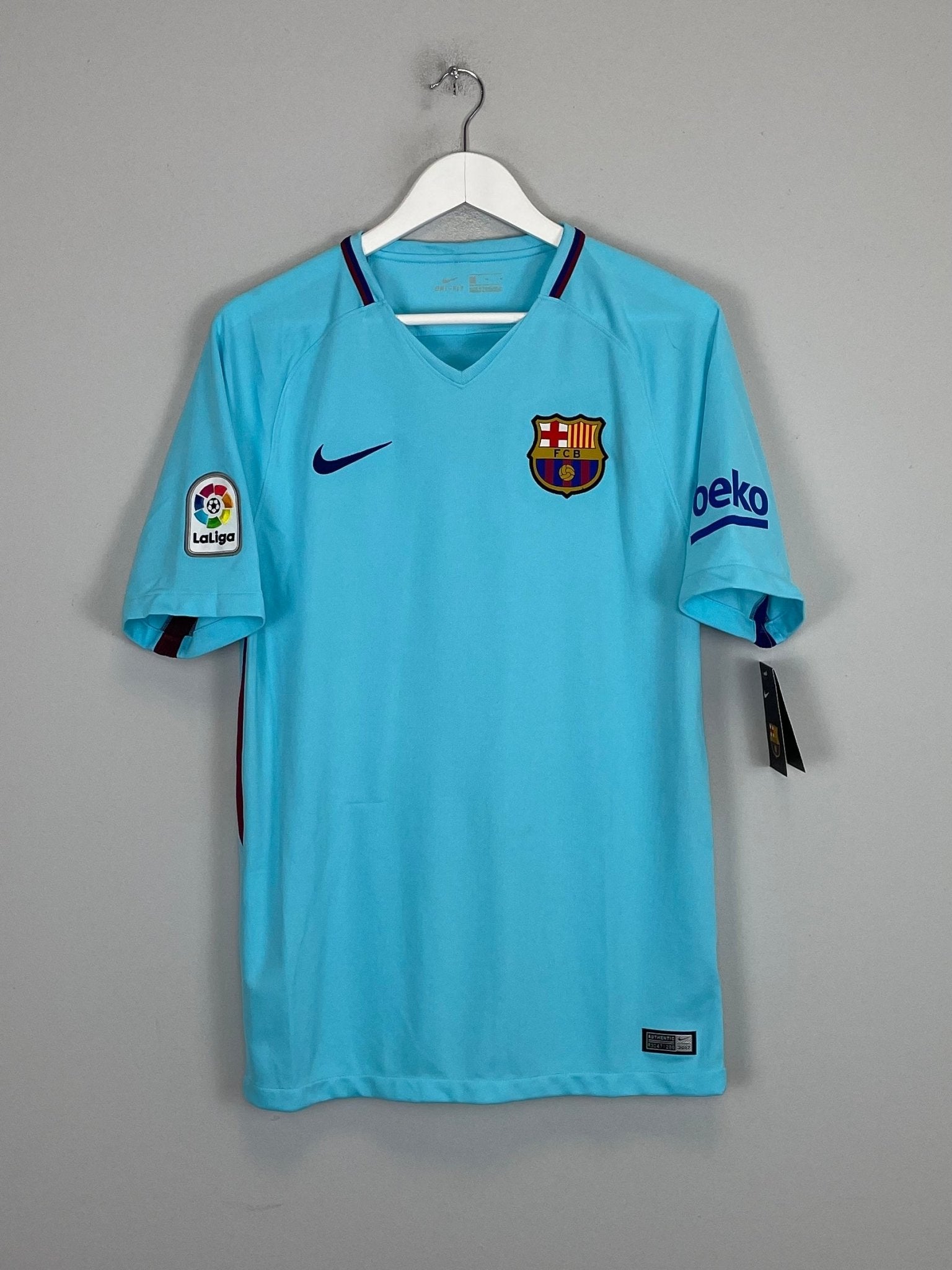 Shop 2017/18 BARCELONA MESSI #10 *BNWT* AWAY SHIRT (M) NIKE, classic football shirts, vintage football shirts & retro soccer jerseys at Cult Kits