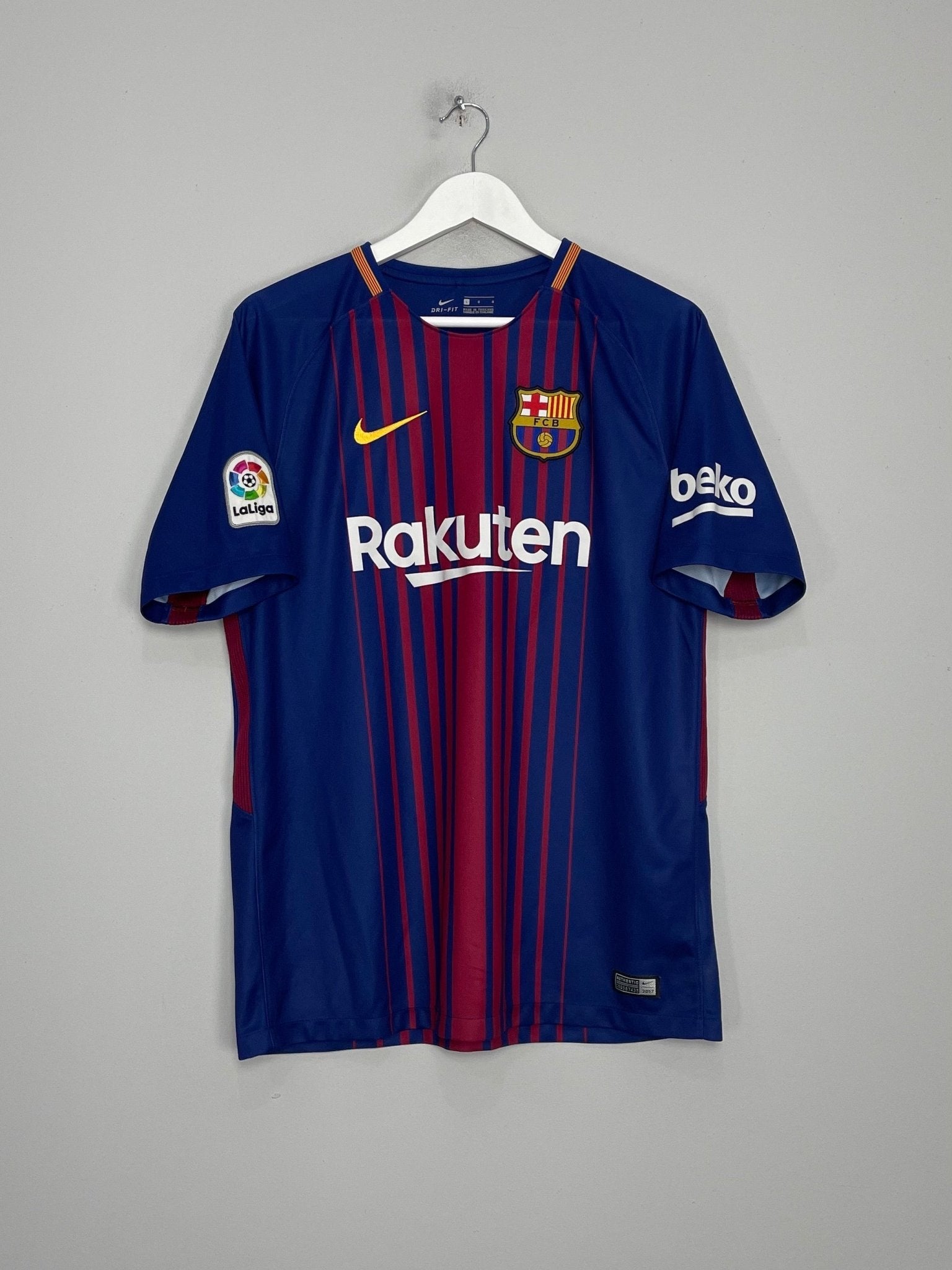 Shop 2017/18 BARCELONA MESSI #10 HOME SHIRT (L) NIKE, classic football shirts, vintage football shirts & retro soccer jerseys at Cult Kits