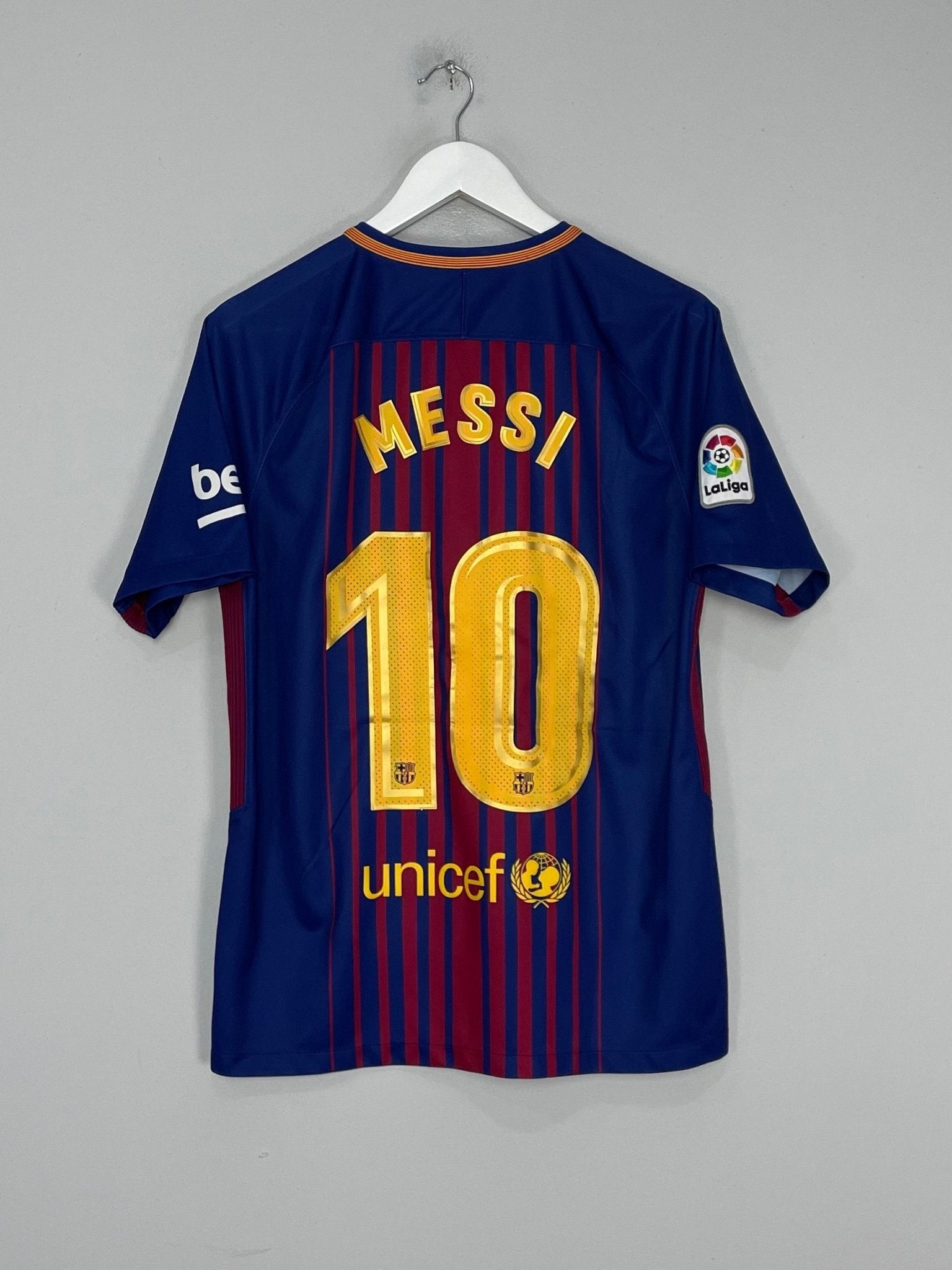 Shop 2017/18 BARCELONA MESSI #10 HOME SHIRT (M) NIKE, classic football shirts, vintage football shirts & retro soccer jerseys at Cult Kits