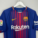 Shop 2017/18 BARCELONA MESSI #10 HOME SHIRT (M) NIKE, classic football shirts, vintage football shirts & retro soccer jerseys at Cult Kits