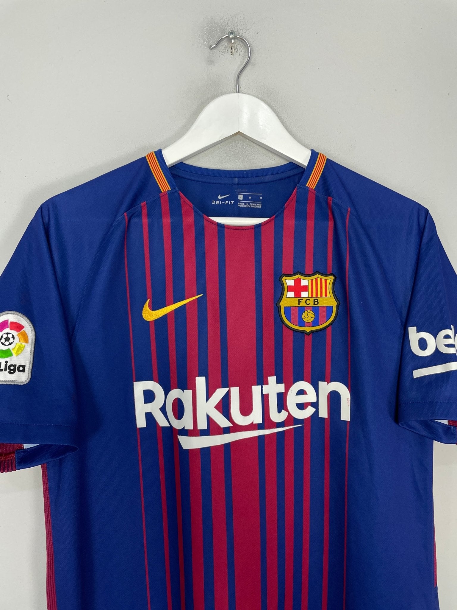 Shop 2017/18 BARCELONA MESSI #10 HOME SHIRT (M) NIKE, classic football shirts, vintage football shirts & retro soccer jerseys at Cult Kits