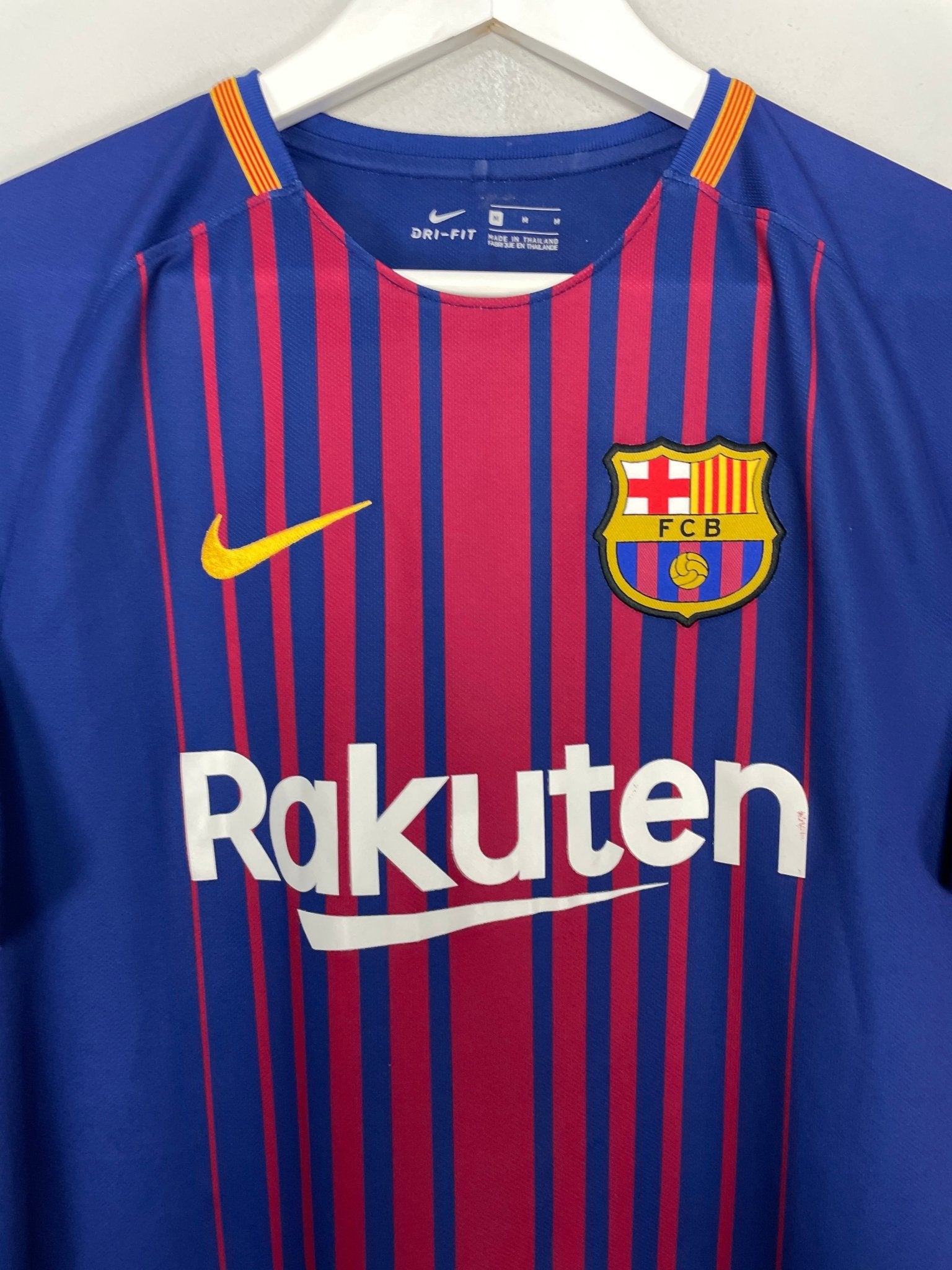 Shop 2017/18 BARCELONA MESSI #10 HOME SHIRT (M) NIKE, classic football shirts, vintage football shirts & retro soccer jerseys at Cult Kits