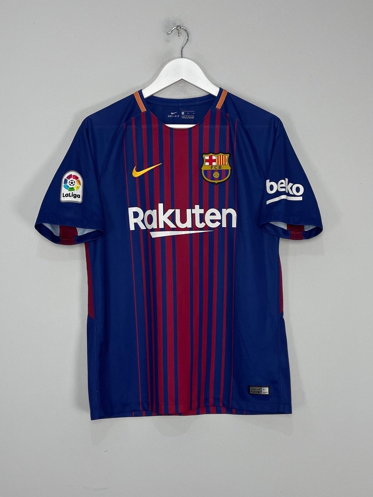 Shop 2017/18 BARCELONA MESSI #10 HOME SHIRT (M) NIKE, classic football shirts, vintage football shirts & retro soccer jerseys at Cult Kits
