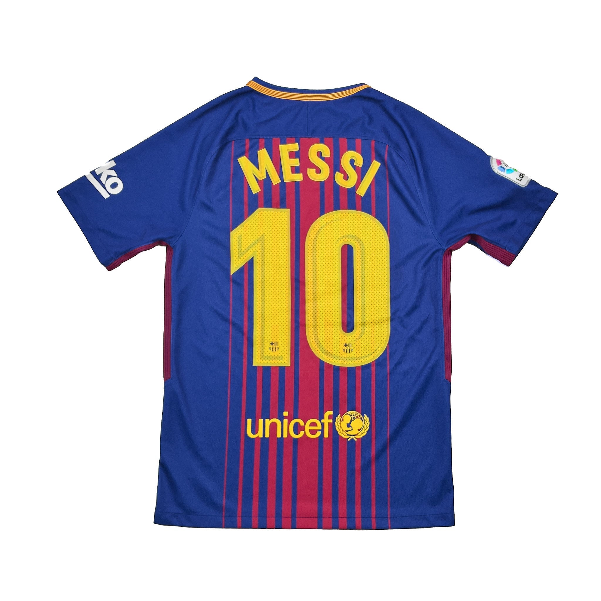 Buy 2017/18 Barcelona Messi 10 Home Shirt (S) Nike ~ Free worldwide shipping available ~ Authentic Vintage Football Shirts from Cult Kits