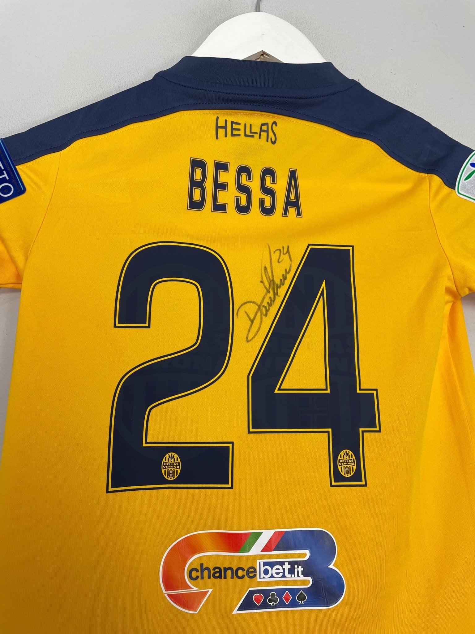 Shop 2017/18 HELLAS VERONA BESSA #24 *SIGNED* AWAY SHIRT (XS.KIDS) NIKE, classic football shirts, vintage football shirts & retro soccer jerseys at Cult Kits