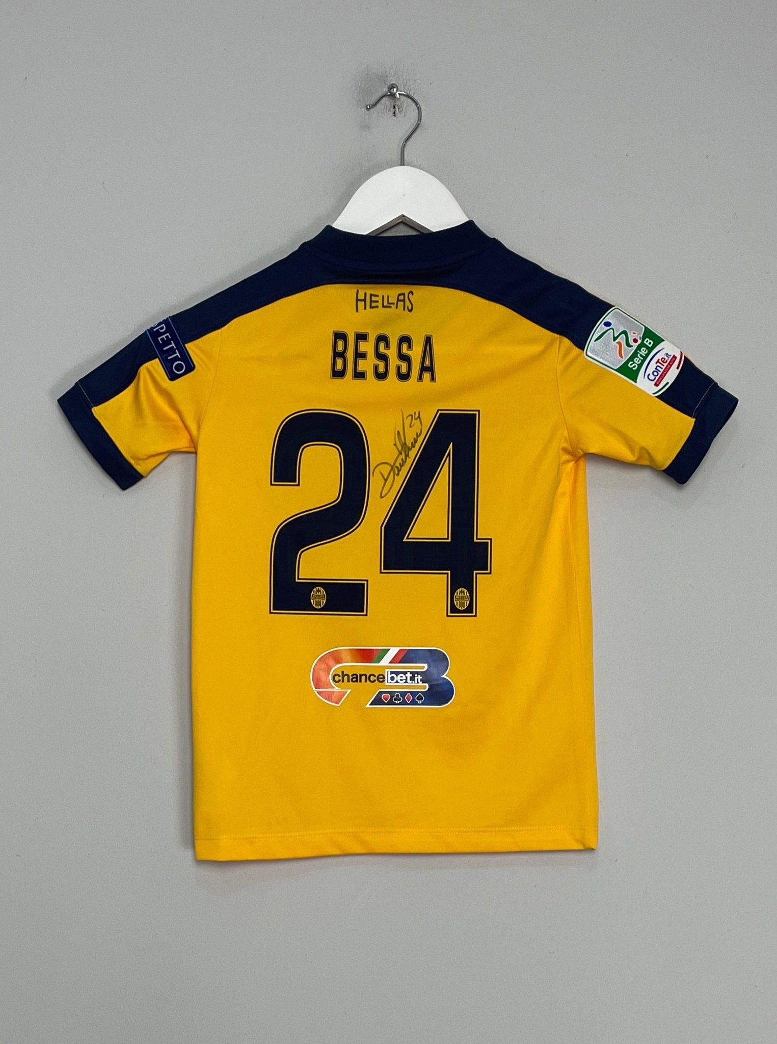 Shop 2017/18 HELLAS VERONA BESSA #24 *SIGNED* AWAY SHIRT (XS.KIDS) NIKE, classic football shirts, vintage football shirts & retro soccer jerseys at Cult Kits