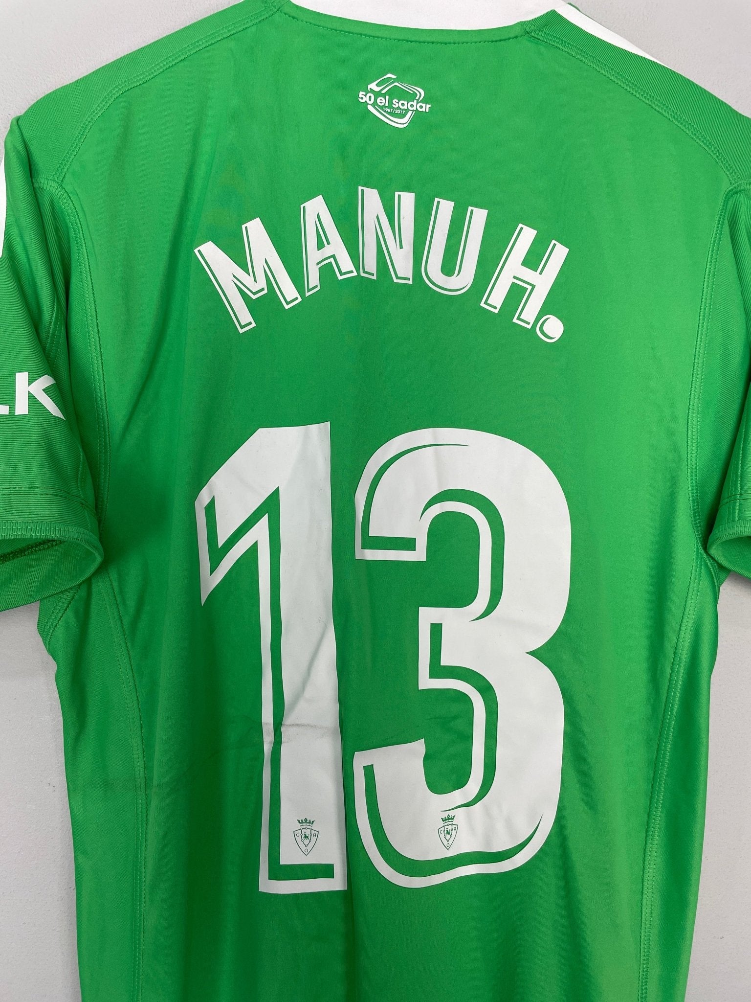 Shop 2017/18 OSASUNA MANUH #13 *PLAYER ISSUE* GK SHIRT (M) ADIDAS, classic football shirts, vintage football shirts & retro soccer jerseys at Cult Kits