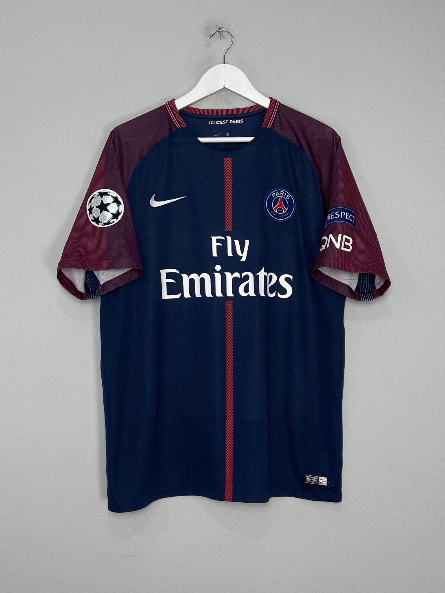 Shop 2017/18 PSG NEYMAR JR #10 C/L HOME SHIRT (XL) NIKE, classic football shirts, vintage football shirts & retro soccer jerseys at Cult Kits