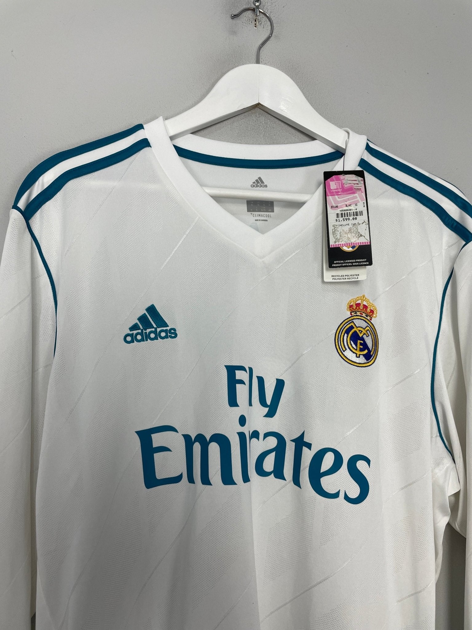 Shop 2017/18 REAL MADRID RONALDO #7 *BNWT* L/S HOME SHIRT (XL) ADIDAS, classic football shirts, vintage football shirts & retro soccer jerseys at Cult Kits