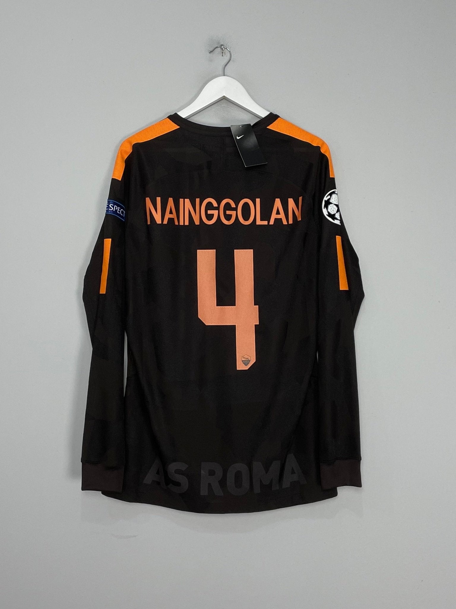 Shop 2017/18 ROMA NAINGGOLAN #4 *MATCH ISSUE* BNWT C/L L/S THIRD SHIRT (XL) NIKE, classic football shirts, vintage football shirts & retro soccer jerseys at Cult Kits