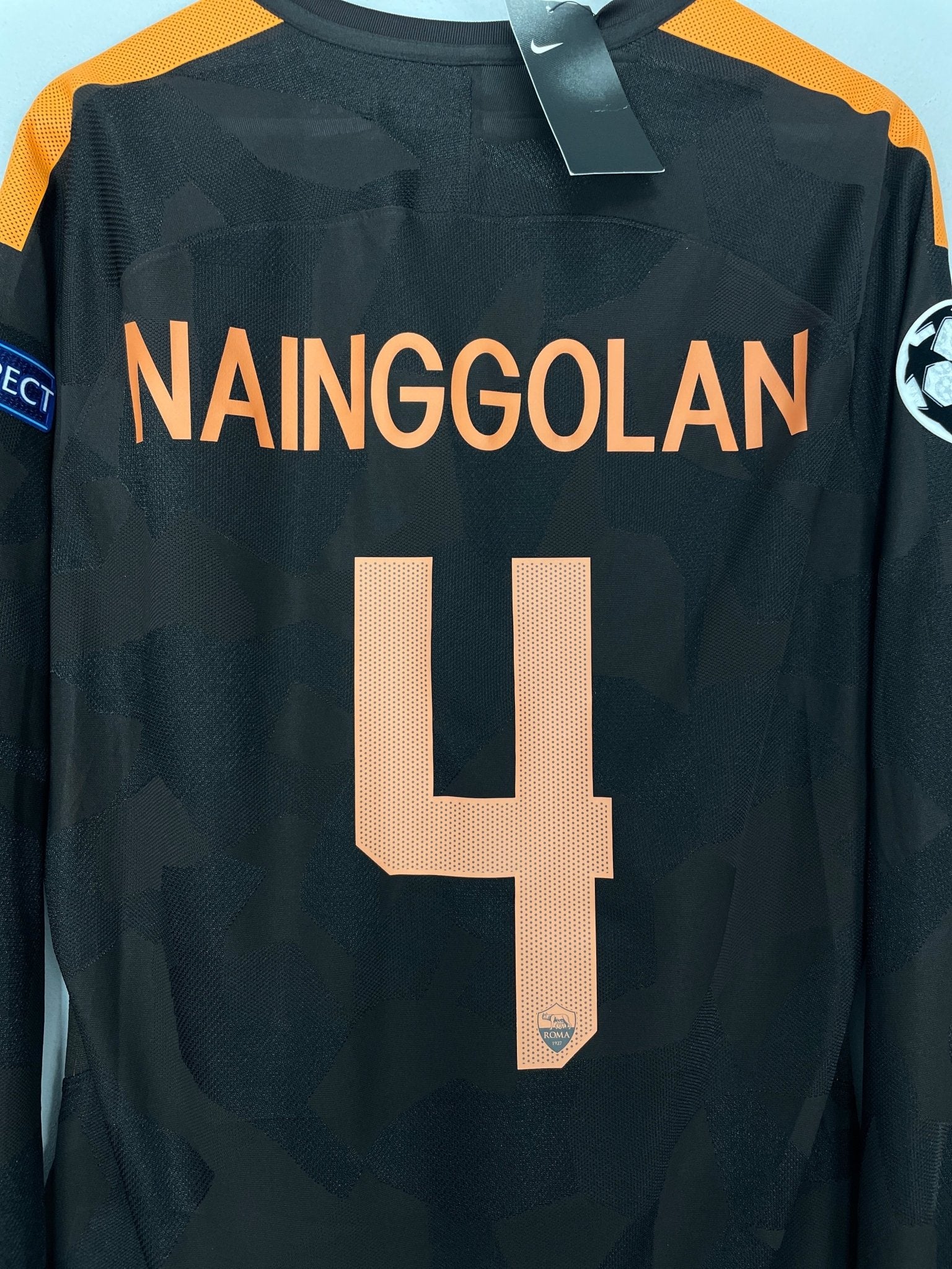 Shop 2017/18 ROMA NAINGGOLAN #4 *MATCH ISSUE* BNWT C/L L/S THIRD SHIRT (XL) NIKE, classic football shirts, vintage football shirts & retro soccer jerseys at Cult Kits