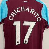 Shop 2017/18 WEST HAM CHICHARITO #17 HOME SHIRT (M) UMBRO, classic football shirts, vintage football shirts & retro soccer jerseys at Cult Kits