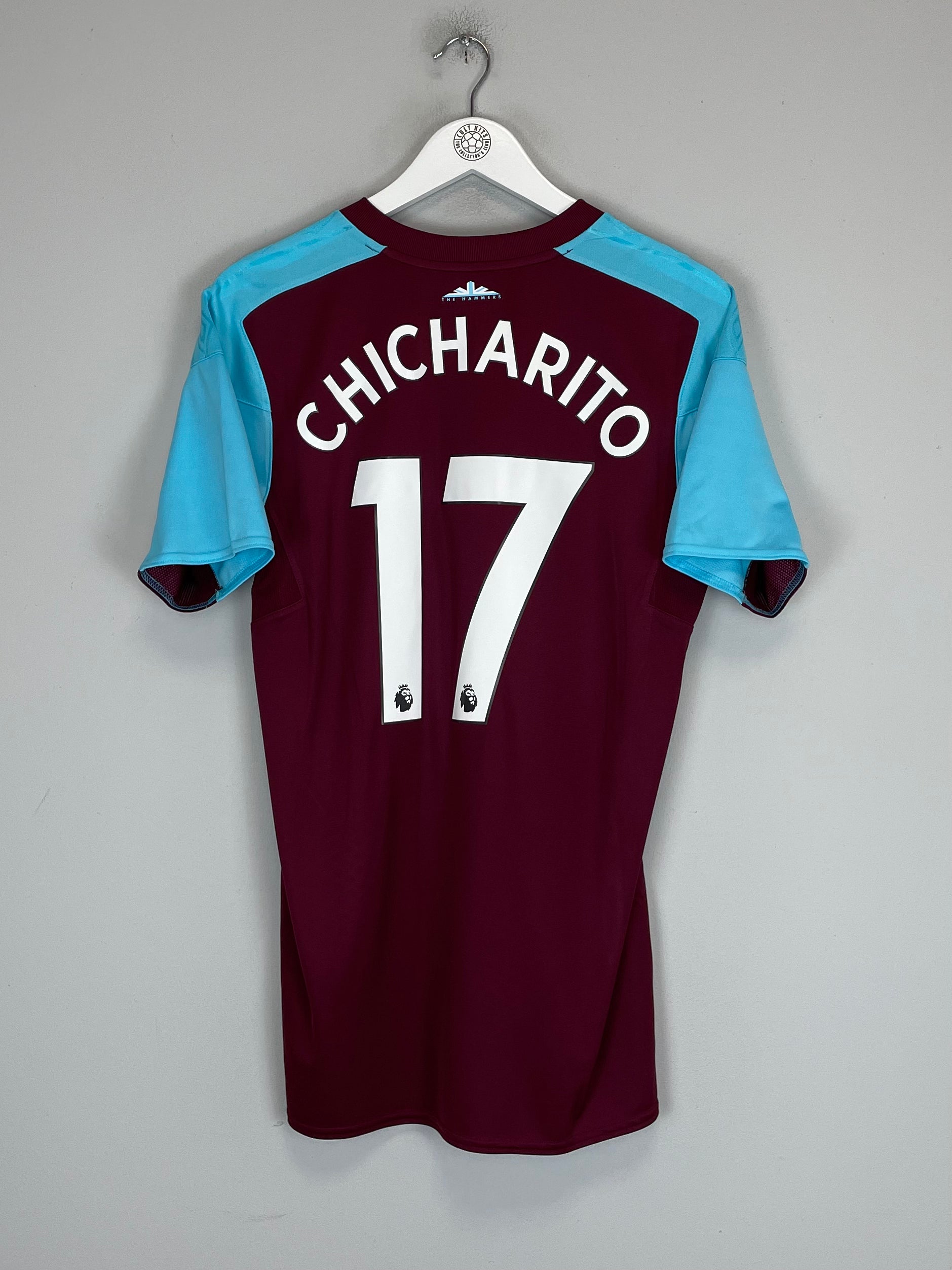 Shop 2017/18 WEST HAM CHICHARITO #17 HOME SHIRT (M) UMBRO, classic football shirts, vintage football shirts & retro soccer jerseys at Cult Kits