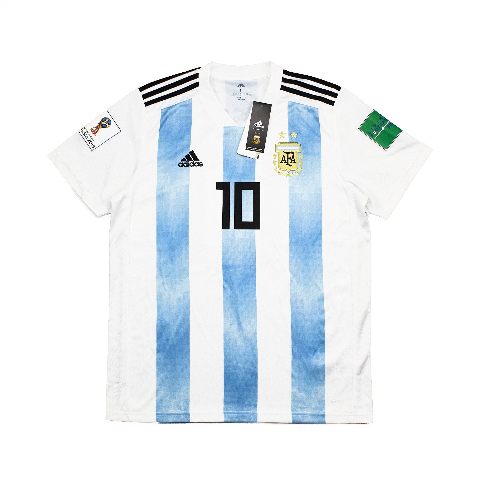Buy 2018/19 Argentina Messi 10 Home Shirt BNWT (L) Adidas ~ Free worldwide shipping ~ Authentic Vintage Football Shirts from Cult Kits