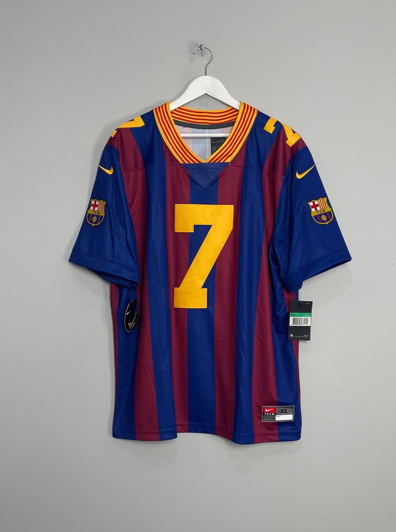 Shop 2018/19 BARCELONA COUTINHO #7 *BNWT* NFL STYLE SHIRT (XL) NIKE, classic football shirts, vintage football shirts & retro soccer jerseys at Cult Kits