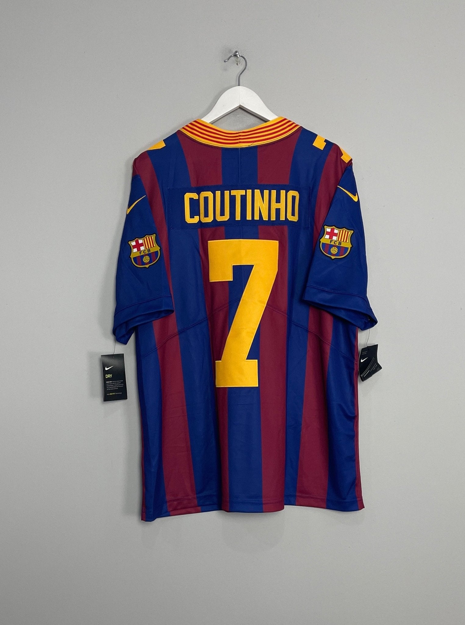 Shop 2018/19 BARCELONA COUTINHO #7 *BNWT* NFL STYLE SHIRT (XL) NIKE, classic football shirts, vintage football shirts & retro soccer jerseys at Cult Kits