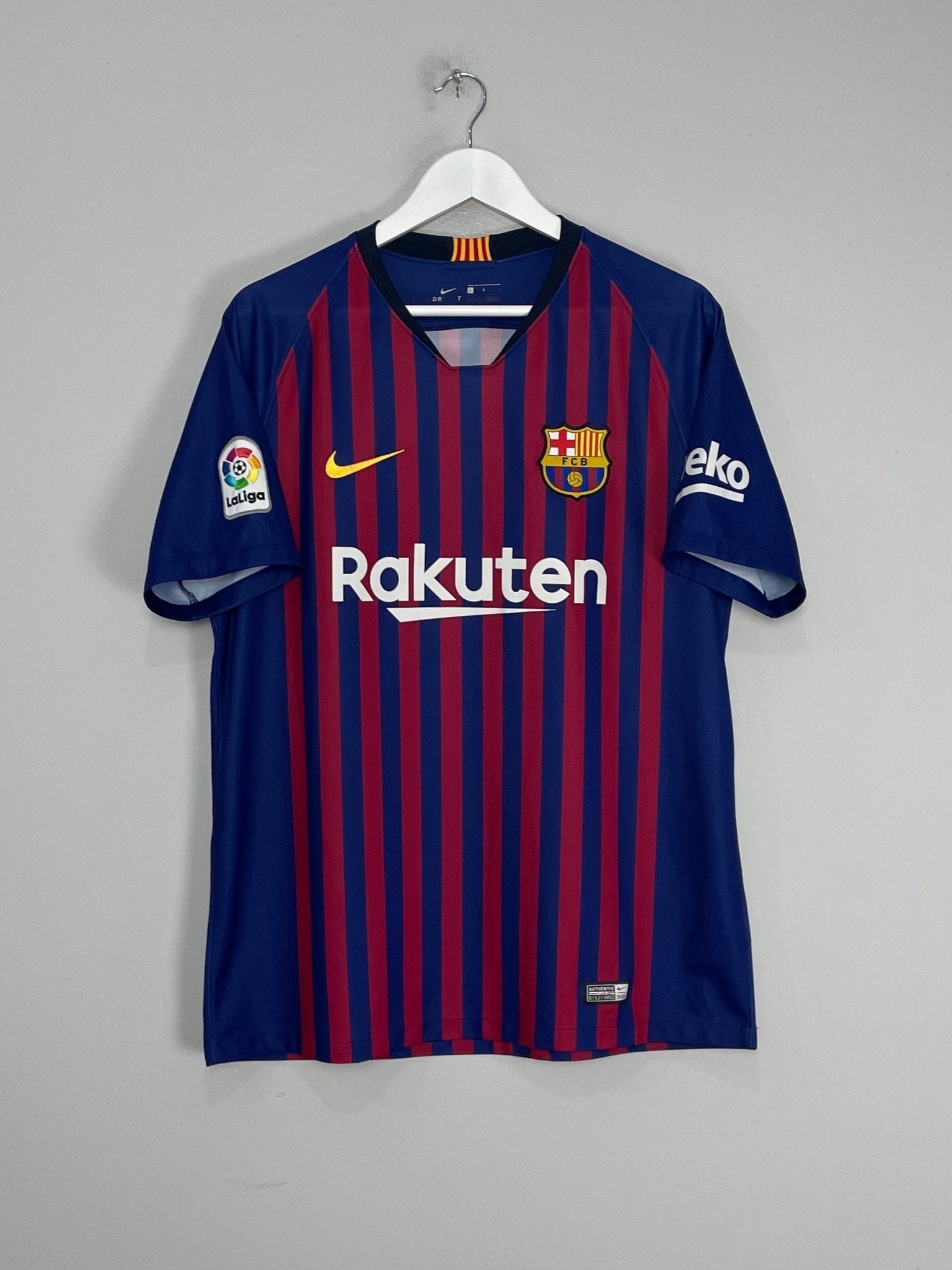 Shop 2018/19 BARCELONA MESSI #10 HOME SHIRT (L) NIKE, classic football shirts, vintage football shirts & retro soccer jerseys at Cult Kits