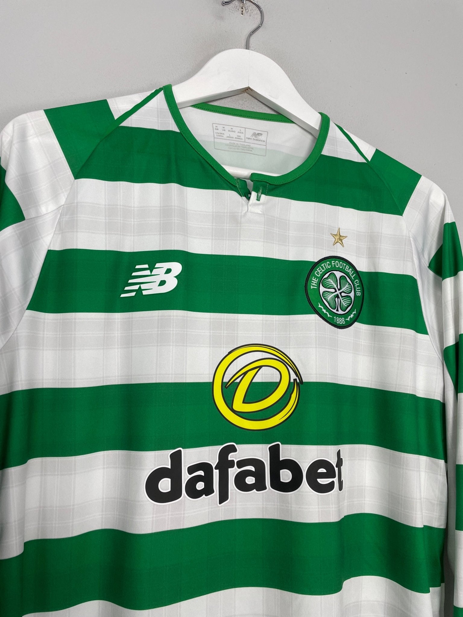 Shop 2018/19 CELTIC L/S HOME SHIRT (M) NEW BALANCE, classic football shirts, vintage football shirts & retro soccer jerseys at Cult Kits