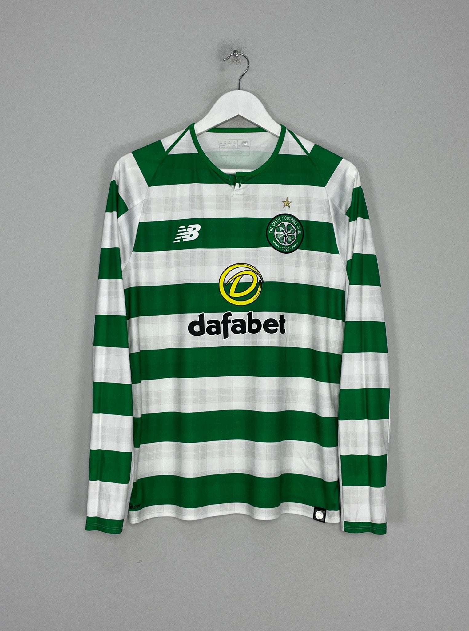 Shop 2018/19 CELTIC L/S HOME SHIRT (M) NEW BALANCE, classic football shirts, vintage football shirts & retro soccer jerseys at Cult Kits