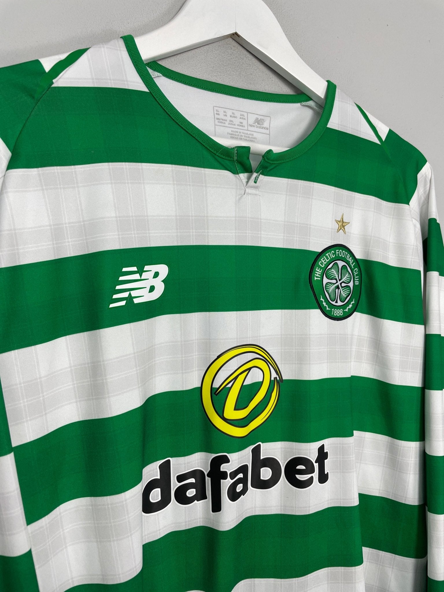 Shop 2018/19 CELTIC L/S HOME SHIRT (XL) NEW BALANCE, classic football shirts, vintage football shirts & retro soccer jerseys at Cult Kits
