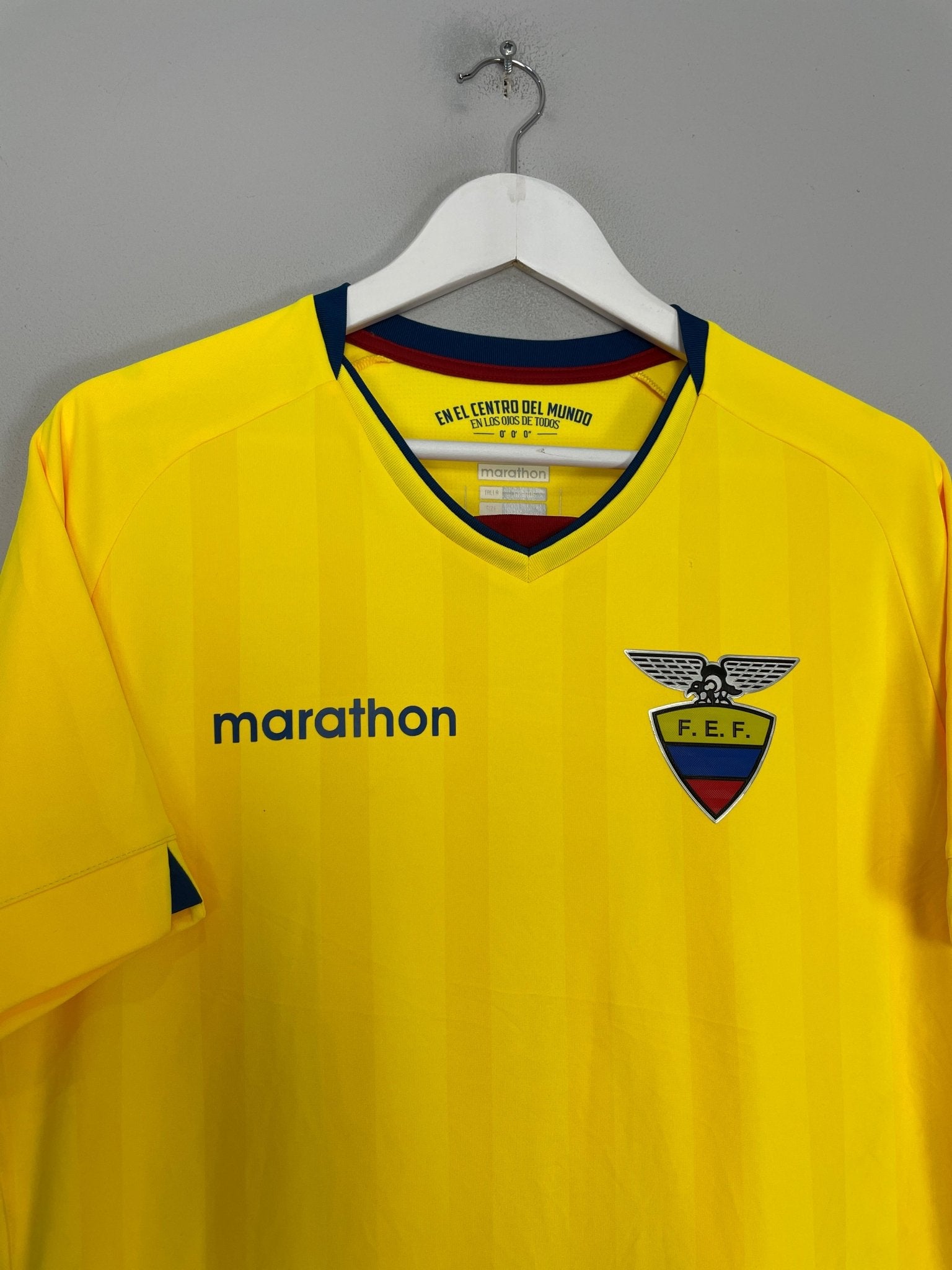 Shop 2018/19 ECUADOR HOME SHIRT (L) MARATHON, classic football shirts, vintage football shirts & retro soccer jerseys at Cult Kits
