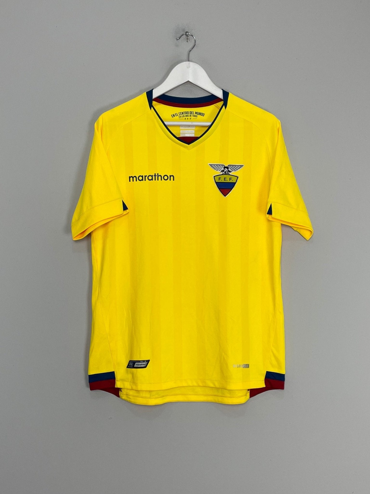 Shop 2018/19 ECUADOR HOME SHIRT (L) MARATHON, classic football shirts, vintage football shirts & retro soccer jerseys at Cult Kits