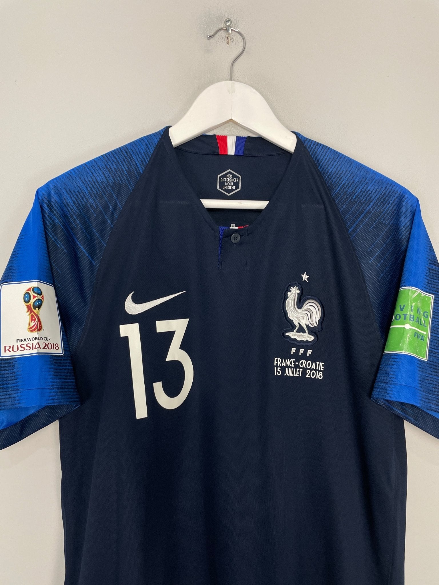 Shop 2018/19 FRANCE KANTE #13 *BNWT* HOME SHIRT (M) NIKE, classic football shirts, vintage football shirts & retro soccer jerseys at Cult Kits