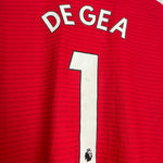 Shop 2018/19 MANCHESTER UNITED DE GEA #1 *AUTHENTIC* HOME SHIRT (L) ADIDAS, classic football shirts, vintage football shirts & retro soccer jerseys at Cult Kits