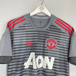 2018/19 MANCHESTER UNITED PRE - MATCH SHIRT (S) ADIDAS - Cult Kits - Small - Buy Vintage Football Shirts, Authentic Retro Football Shirts For Sale, Classic Football Shirts & Soccer Jersey