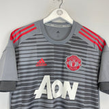 2018/19 MANCHESTER UNITED PRE - MATCH SHIRT (S) ADIDAS - Cult Kits - Small - Buy Vintage Football Shirts, Authentic Retro Football Shirts For Sale, Classic Football Shirts & Soccer Jersey
