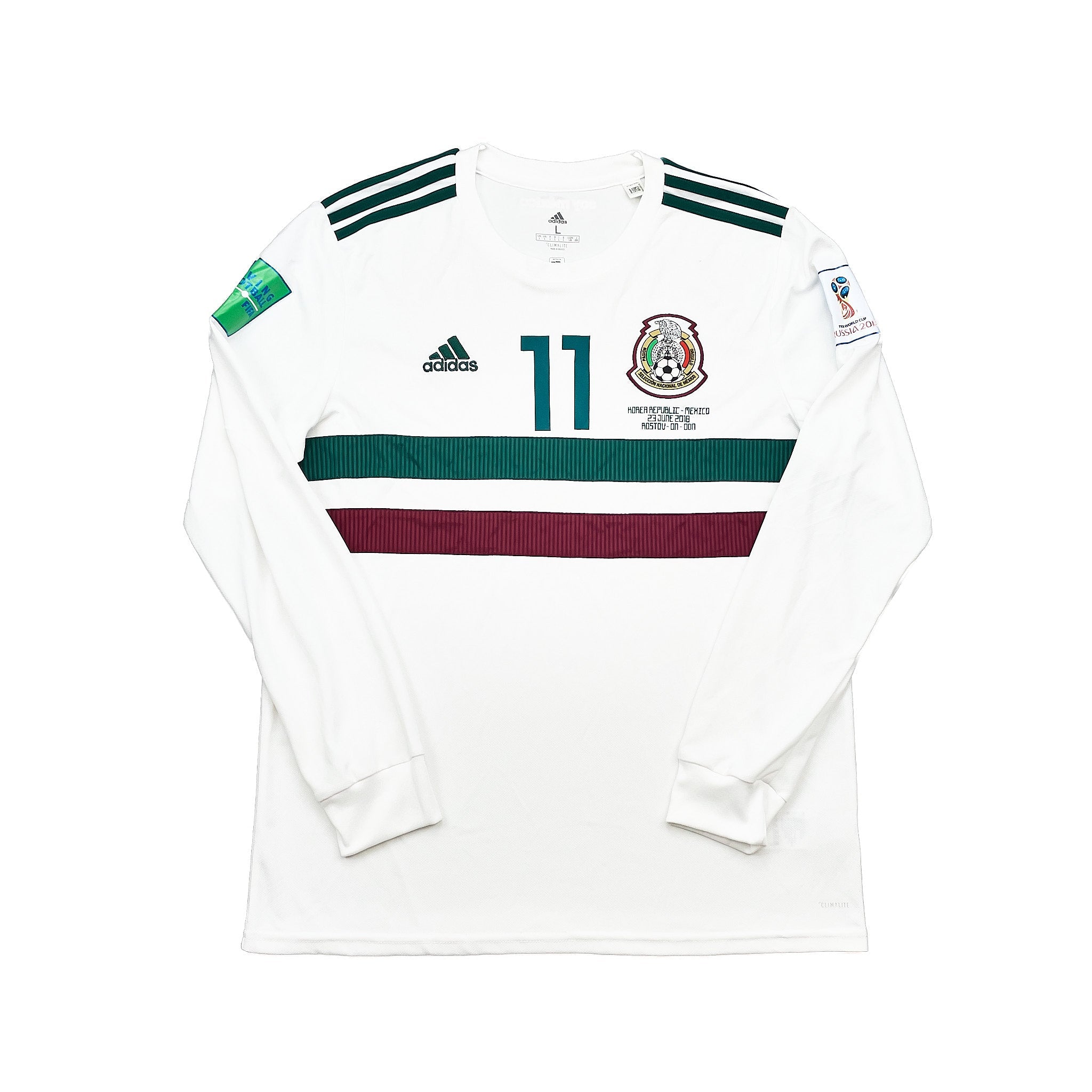 Buy 2018/19 Mexico Vela 11 L/S Away Shirt (L) Adidas ~ Free worldwide shipping ~ Authentic Vintage Football Shirts from Cult Kits
