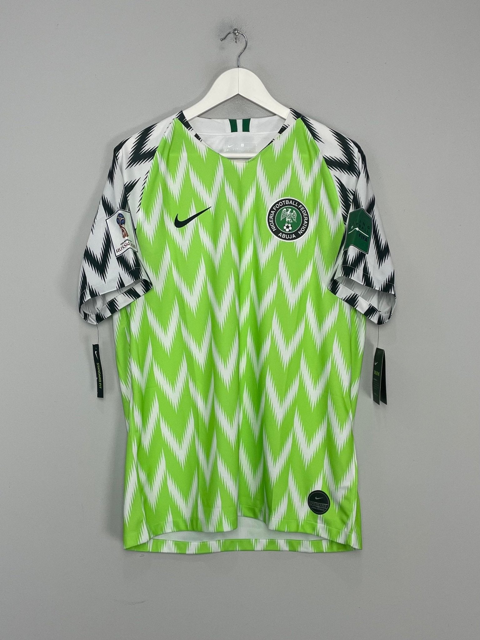Shop 2018/19 NIGERIA *BNWT* HOME SHIRT (L) NIKE, classic football shirts, vintage football shirts & retro soccer jerseys at Cult Kits
