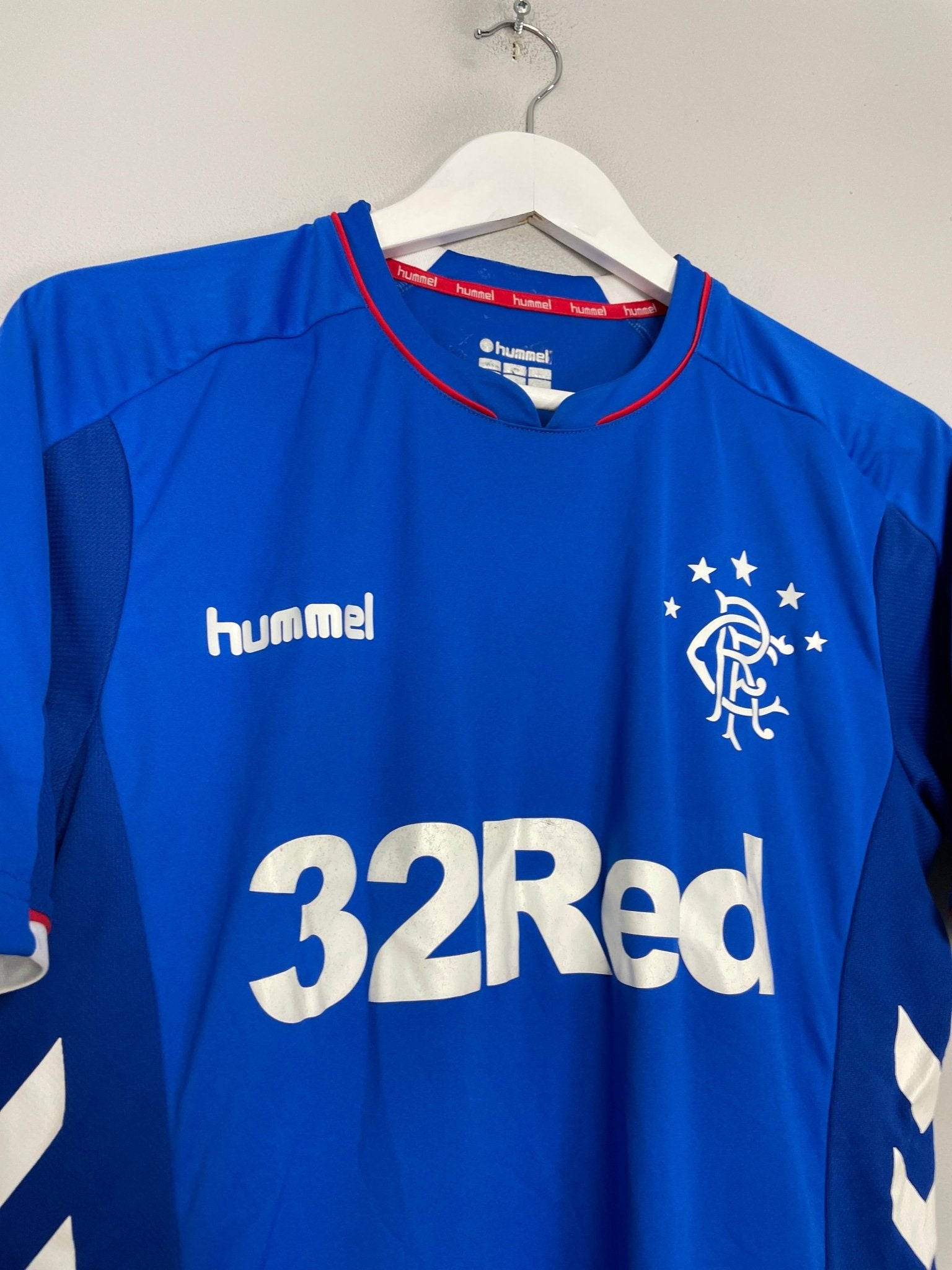 Shop 2018/19 RANGERS HOME SHIRT (S) HUMMEL, classic football shirts, vintage football shirts & retro soccer jerseys at Cult Kits