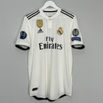 Shop 2018/19 REAL MADRID BENZEMA #9 AUTHENTIC HOME SHIRT (L) ADIDAS, classic football shirts, vintage football shirts & retro soccer jerseys at Cult Kits