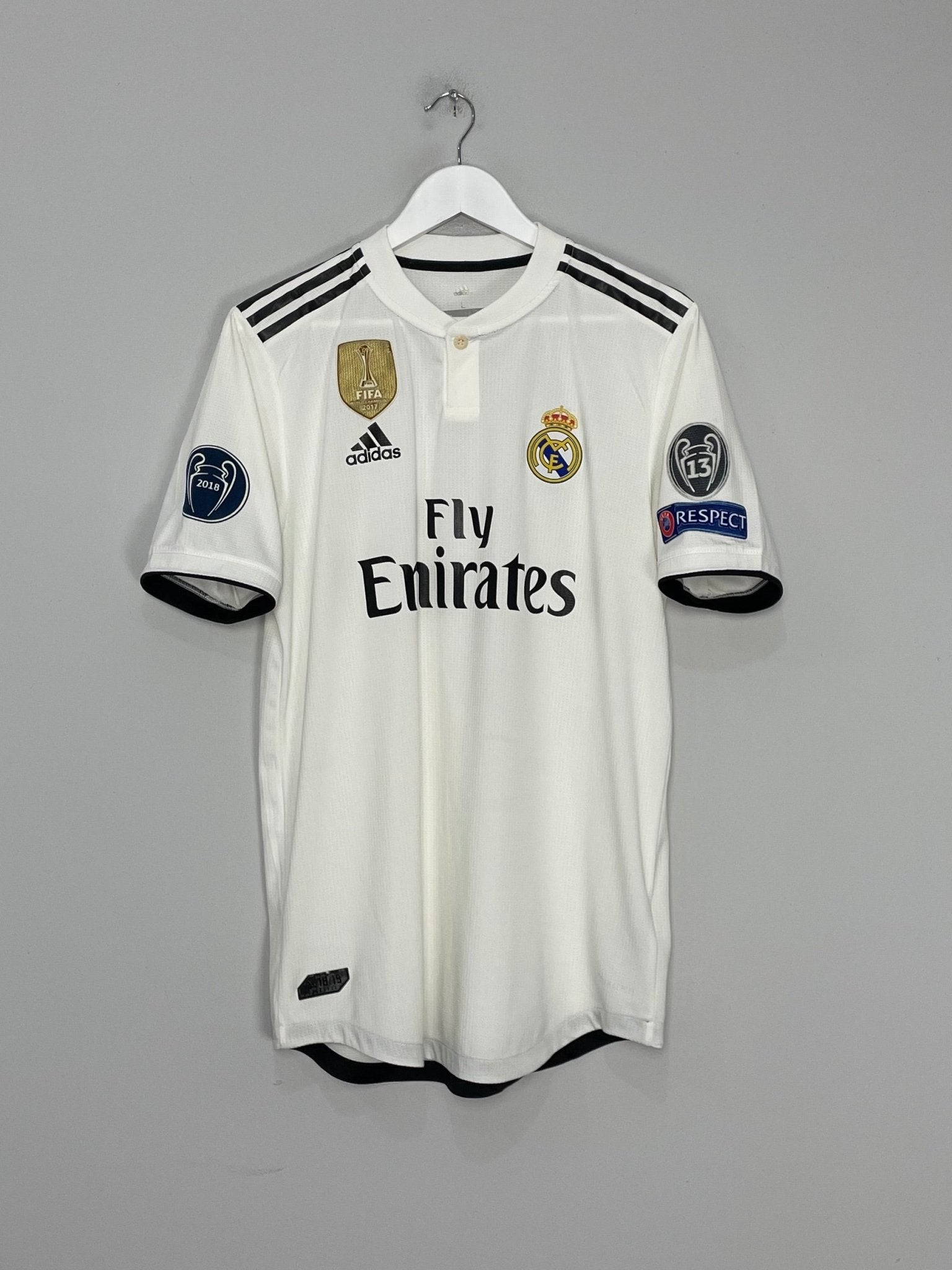 Shop 2018/19 REAL MADRID BENZEMA #9 AUTHENTIC HOME SHIRT (L) ADIDAS, classic football shirts, vintage football shirts & retro soccer jerseys at Cult Kits