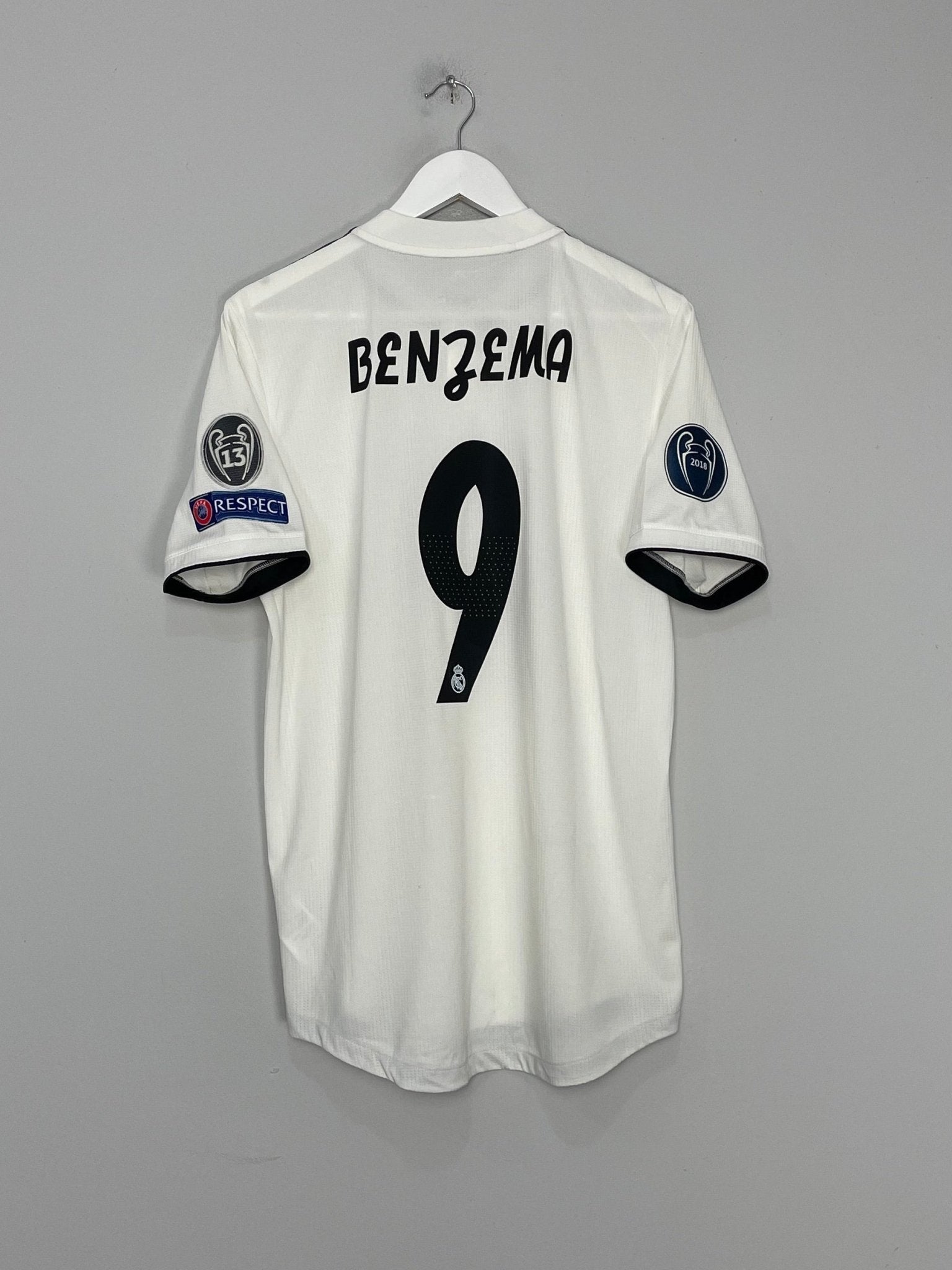 Shop 2018/19 REAL MADRID BENZEMA #9 AUTHENTIC HOME SHIRT (L) ADIDAS, classic football shirts, vintage football shirts & retro soccer jerseys at Cult Kits
