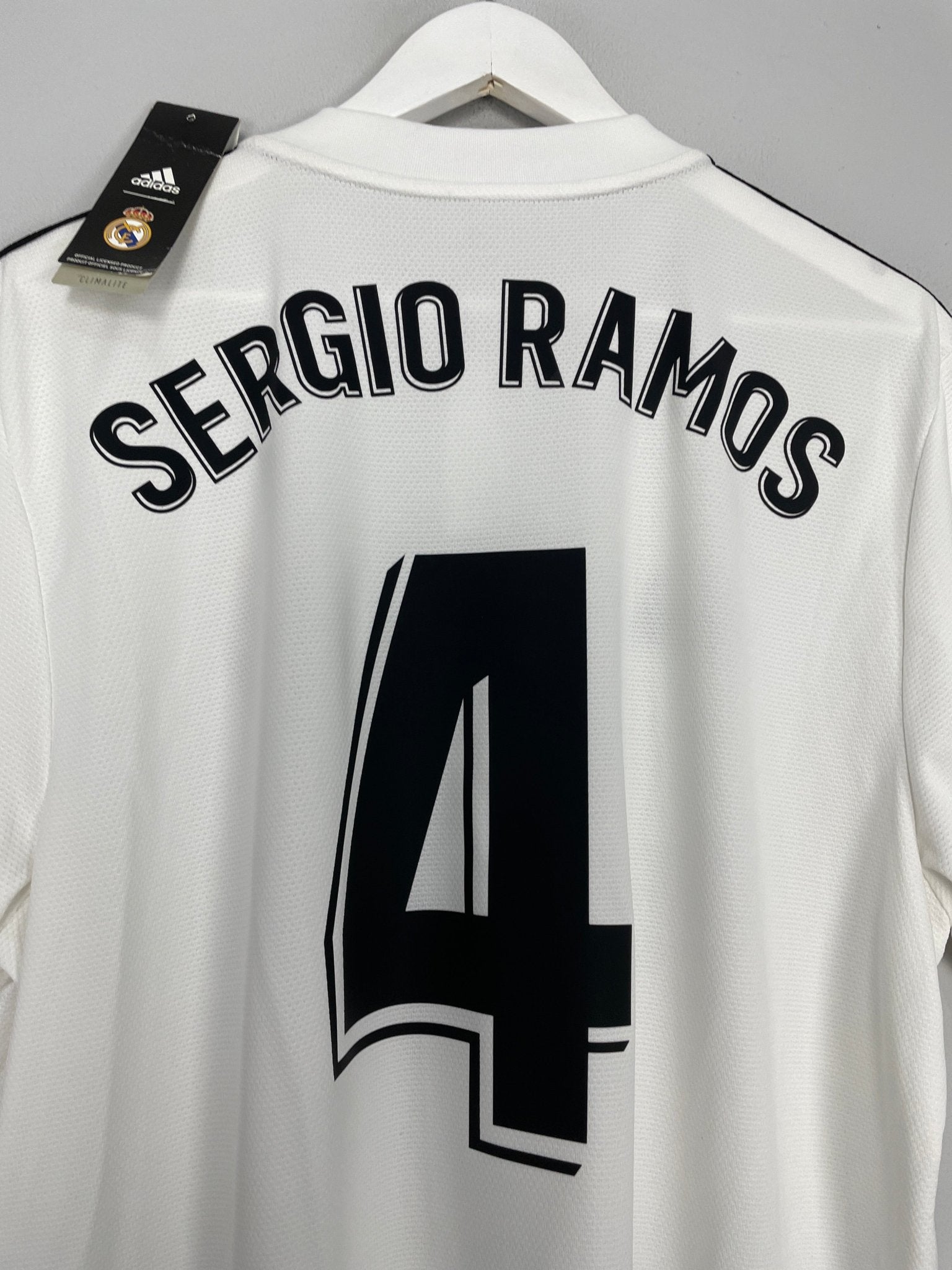 Shop 2018/19 REAL MADRID SERGIO RAMOS #4 *BNWT* HOME SHIRT (XL) ADIDAS, classic football shirts, vintage football shirts & retro soccer jerseys at Cult Kits