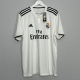 Shop 2018/19 REAL MADRID SERGIO RAMOS #4 *BNWT* HOME SHIRT (XL) ADIDAS, classic football shirts, vintage football shirts & retro soccer jerseys at Cult Kits