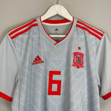 Shop 2018/19 SPAIN A.INIESTA #6 AWAY SHIRT (L) ADIDAS, classic football shirts, vintage football shirts & retro soccer jerseys at Cult Kits