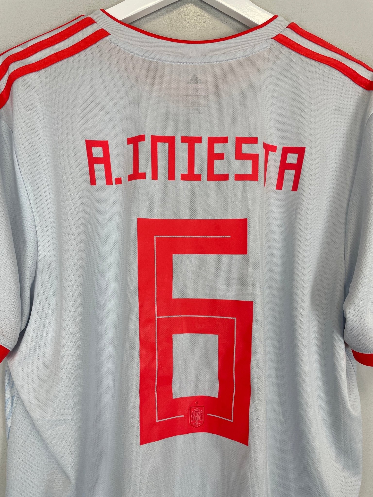 Shop 2018/19 SPAIN A.INIESTA #6 AWAY SHIRT (XL) ADIDAS, classic football shirts, vintage football shirts & retro soccer jerseys at Cult Kits