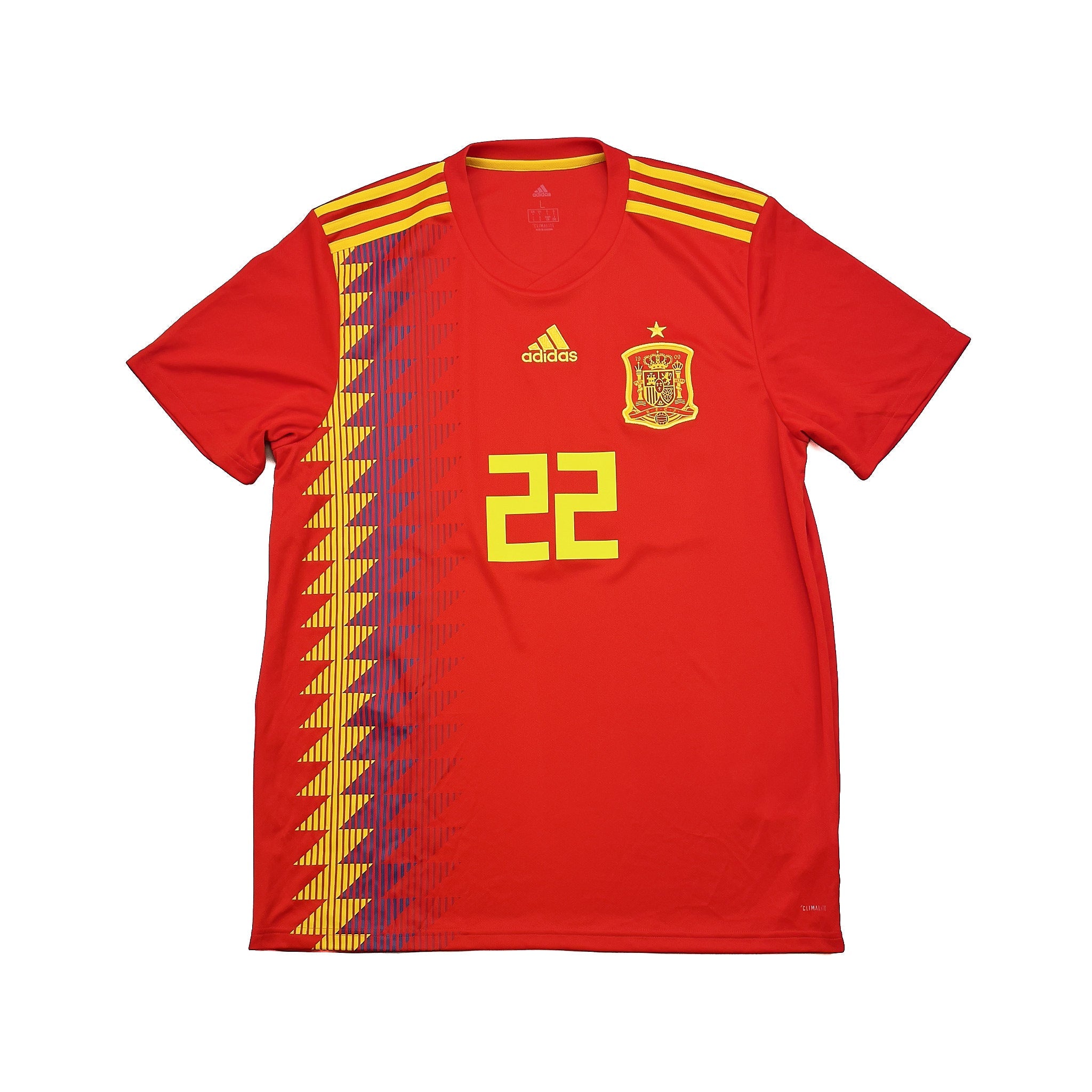 Isco Kit 2018/19 Spain Isco #22 Home Shirt (L) Adidas – Cult Kits