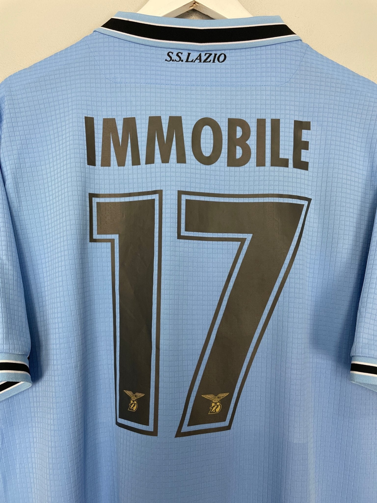 Shop 2019/20 LAZIO IMMOBILE #17 *BNWT* HOME SHIRT (XXXL) MACRON, classic football shirts, vintage football shirts & retro soccer jerseys at Cult Kits