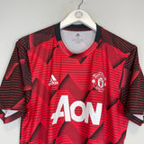 Shop 2019/20 MANCHESTER UNITED TRAINING SHIRT (M) ADIDAS, classic football shirts, vintage football shirts & retro soccer jerseys at Cult Kits
