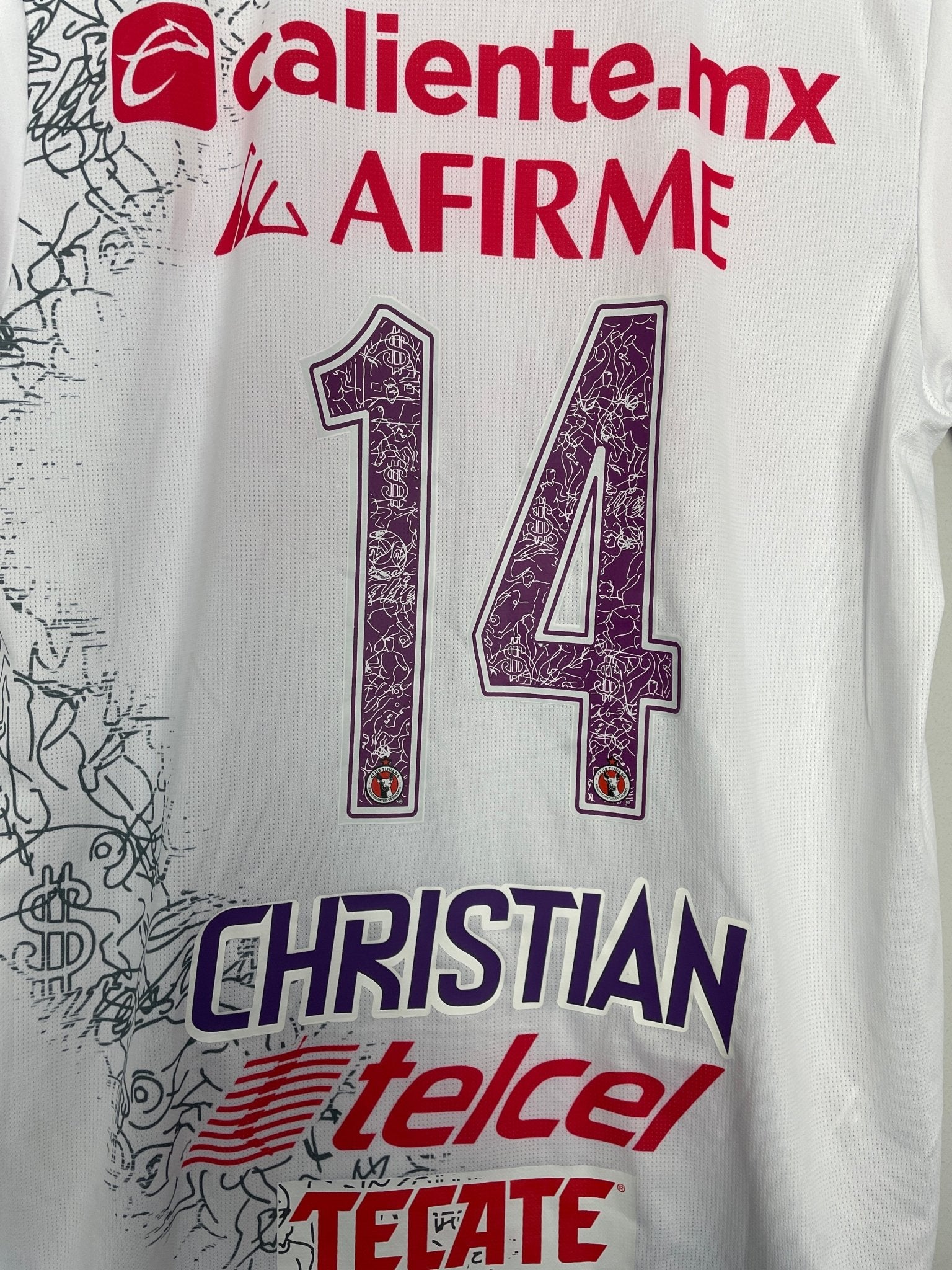 Shop 2020/21 CLUB TIJUANA CHRISTIAN #14 *MATCH ISSUED* AWAY SHIRT (M) CHARLY, classic football shirts, vintage football shirts & retro soccer jerseys at Cult Kits