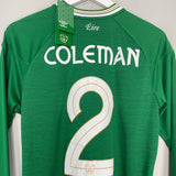 Shop 2020/21 IRELAND COLEMAN #2 *BNWT* L/S HOME SHIRT (S) UMBRO, classic football shirts, vintage football shirts & retro soccer jerseys at Cult Kits