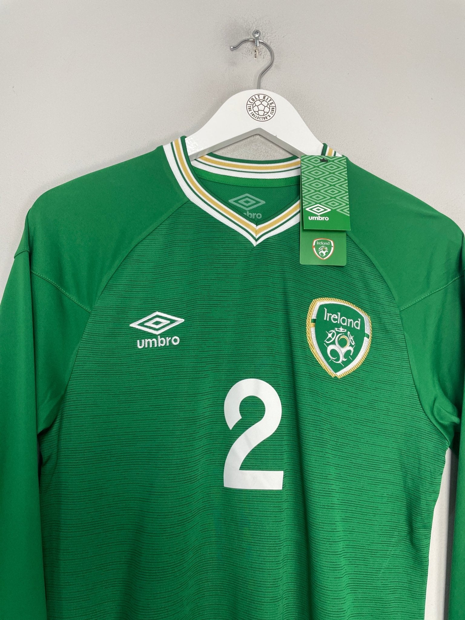 Shop 2020/21 IRELAND COLEMAN #2 *BNWT* L/S HOME SHIRT (S) UMBRO, classic football shirts, vintage football shirts & retro soccer jerseys at Cult Kits