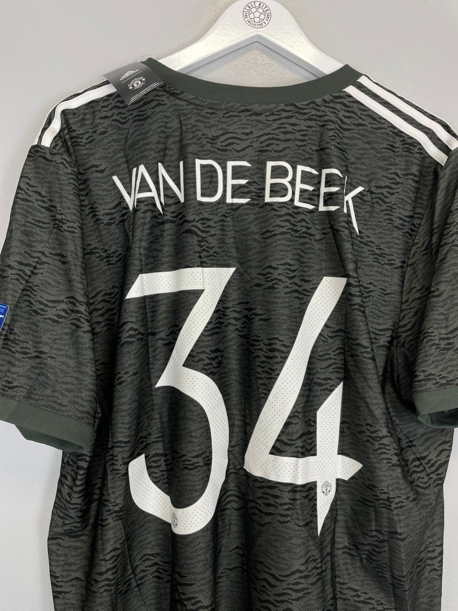 2020/21 MANCHESTER UNITED VAN DE BEEK 34 *BNWT* C/L AWAY SHIRT (XXL) ADIDAS - Cult Kits - XXL - Buy Vintage Football Shirts, Authentic Retro Football Shirts For Sale, Classic Football Shirts & Soccer Jersey