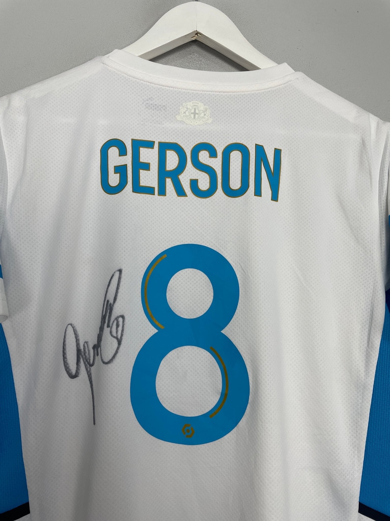 Shop 2020/21 MARSEILLE GERSON #8 *SIGNED* HOME SHIRT (M) PUMA, classic football shirts, vintage football shirts & retro soccer jerseys at Cult Kits