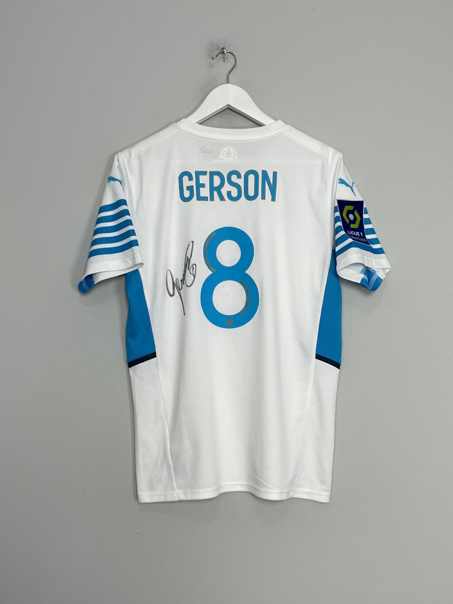 Shop 2020/21 MARSEILLE GERSON #8 *SIGNED* HOME SHIRT (M) PUMA, classic football shirts, vintage football shirts & retro soccer jerseys at Cult Kits